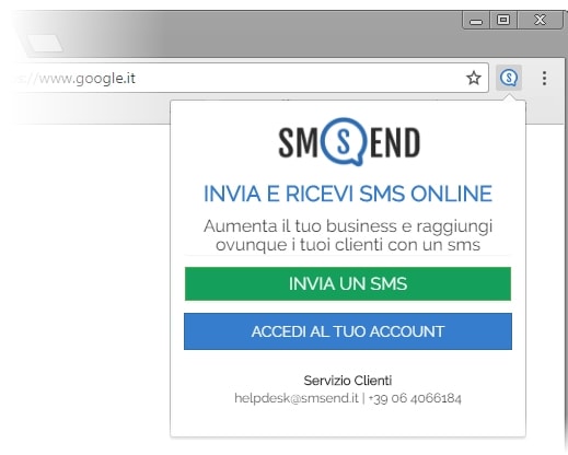 Estensione smSend per Google Chrome