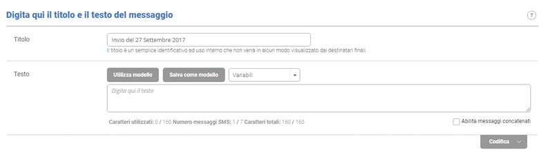 Invio sms