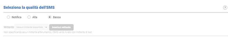 Seleziona la qualità sms